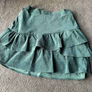 Green ruffle skirt